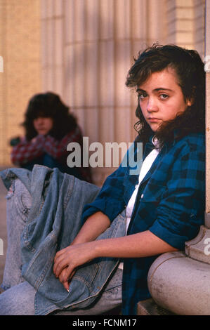 Homeless street girls as portrayed by models. MODEL RELEASED Stock Photo