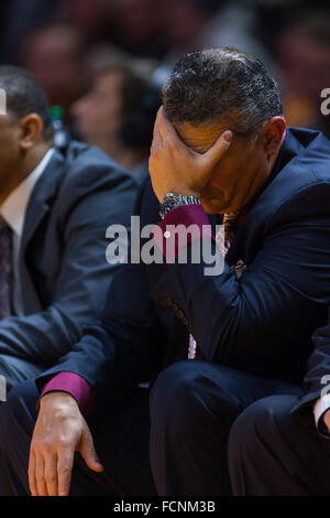 Knoxville, Tennessee, USA. 23rd  January, 2016. head coach Frank Martin of the South Carolina Gamecocks during the NCAA basketball game between the University of Tennessee Volunteers and the University of South Carolina Gamecocks at Thompson Boling Arena in Knoxville TN Tim Gangloff/CSM Stock Photo