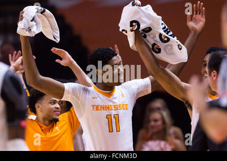 Knoxville, Tennessee, USA. 23rd  January, 2016. Kyle Alexander #11 of the Tennessee Volunteers during the NCAA basketball game between the University of Tennessee Volunteers and the University of South Carolina Gamecocks at Thompson Boling Arena in Knoxville TN Tim Gangloff/CSM Stock Photo
