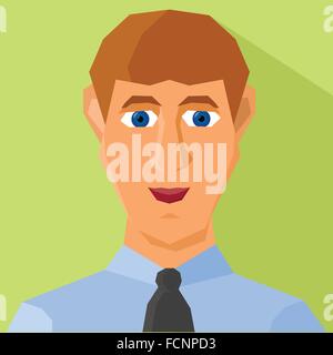 polygon clerk man in style flat Stock Vector