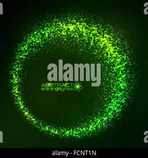 Green shining glitter star dust frame Stock Vector
