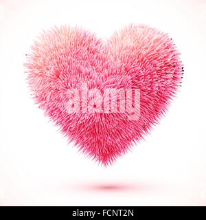 Red fluffy vector heart Stock Vector