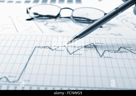 Charts and graphs of sales - a symbol of successful corporate business Stock Photo