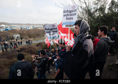 Calais, France. 23rd Jan, 2016. An overview of the start of the ...