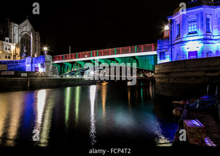 Weymouth Town bridge at night Stock Photo