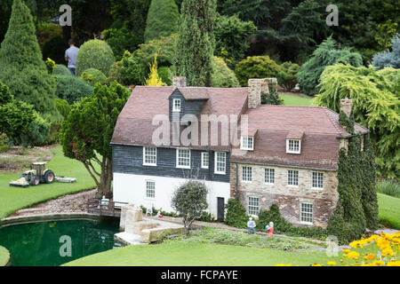 Cockington Green Gardens in Australian Capital Territory, the miniature gardens include english villages and international areas Stock Photo