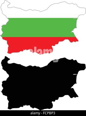 Bulgaria map flag on a white background. Vector illustrator. Stock Vector
