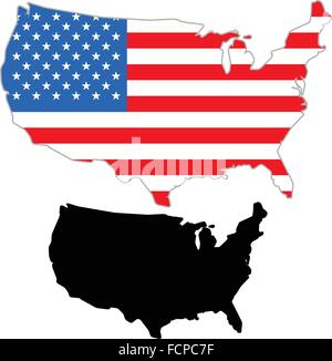 USA map flag on a white background. Vector illustrator. Stock Vector