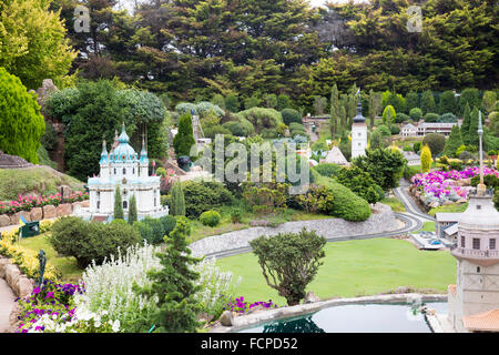 Cockington Green Gardens in Australian Capital Territory, the miniature gardens include english villages and international areas Stock Photo