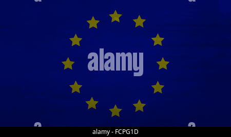 EU flag dirty. European flag, europe dirty flag, independence eurozone, government and political, unity freedom culture. Stock Photo