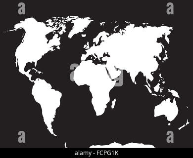 Map world black white. Atlas globe earth, continent and ocean, europe and countries. Vector art abstract unusual fashion Stock Photo