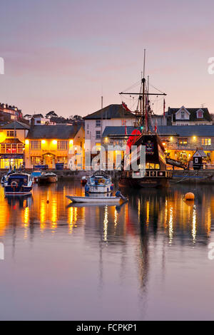 Brixham; Golden Hind Replica; Devon; UK Stock Photo