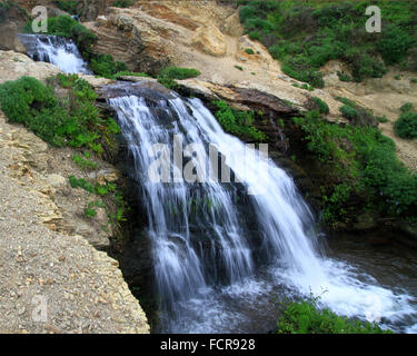 Alamere Falls waterfall on the beach in Point Reyes National Seashore in Marin County, California Stock Photo