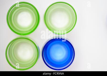 colored glass vessels Stock Photo