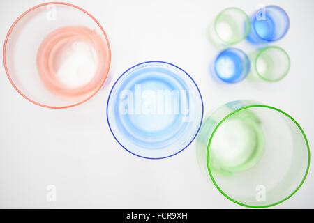 colored glass vessels Stock Photo