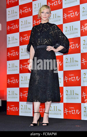 Tokyo, Japan. 22nd Jan, 2016. Cate Blanchett attends the stage greeting for 'Carol' at Roppongi Hills on January 22, 2016 in Tokyo, Japan. © dpa/Alamy Live News Stock Photo