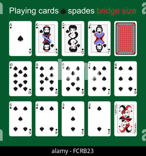 Playing cards. Spades. Bridge size Stock Photo