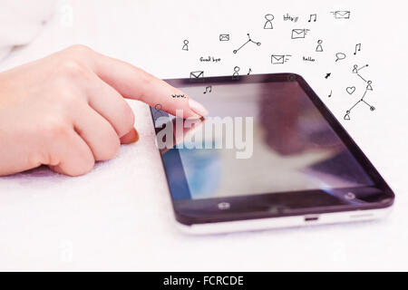 Businessman working on tablet computer Stock Photo