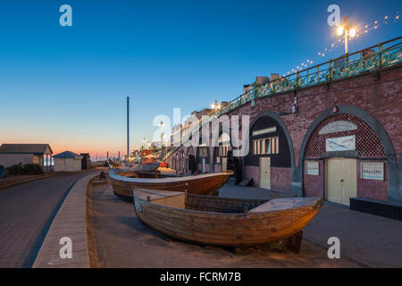 Winter evening at Fishing Museum on Brighton seafront. East Sussex, England. Stock Photo