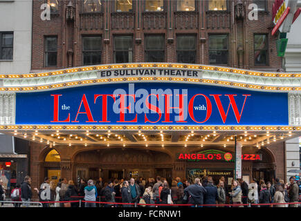 the late show with Stephen Colbert marquee Stock Photo