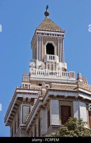 Art Deco tower of Edificio Bacardi (Bacardi Building), Habana Vieja (Old Havana), Cuba Stock Photo