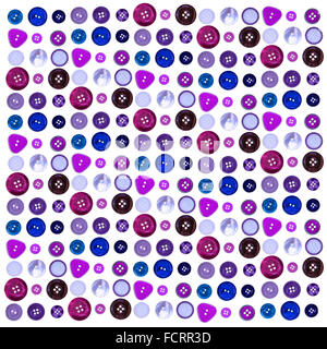 Pretty.Vintage and modern mix of sewing buttons, pattern. Isolated on white. Stock Photo