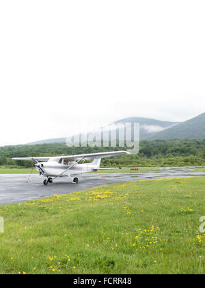 North Adams airport with a view of Mount Greylock in rear. Stock Photo