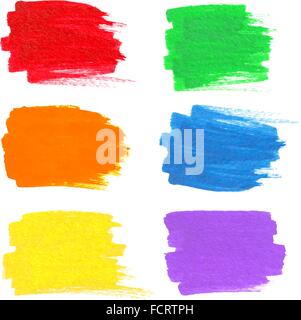 Bright rainbow colors vector marker stains Stock Vector
