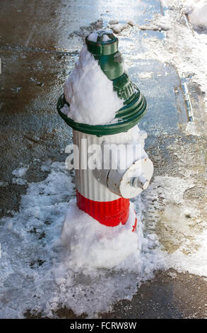 Red fire hydrant with snow flag, Vail, Colorado Stock Photo - Alamy