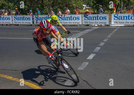 Adelaide Australia January 24 2016 The Tour Down Under races through the city streets of Adelaide Stock Photo