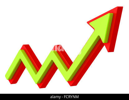 Green and red arrows to move up. Profit graphic design Stock Photo