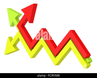 Icon 3d arrows moving in different directions. Stock Photo