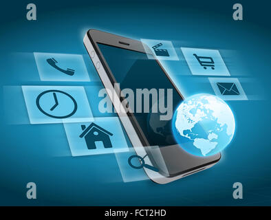 Social media structure in applications for your phone. Stock Photo