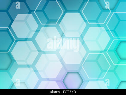 Abstract blue background with shape hexagons. Stock Photo