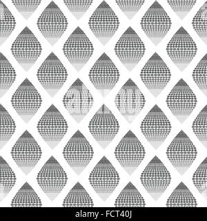 Seamless pattern background of grayscale dot that form to rhombus Stock Vector