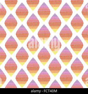 Seamless pattern background of pink dot that form to rhombus Stock Vector