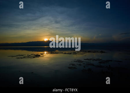 Lake Phayao, north Thailand,  The largest man made lake in Thailand. Stock Photo