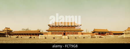 Historical architecture panorama in Forbidden City in Beijing, China. Stock Photo