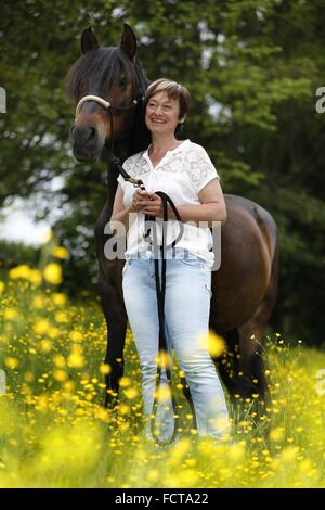 woman and Paso Peruano Stock Photo