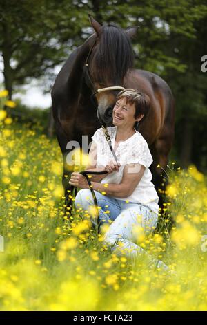 woman and Paso Peruano Stock Photo