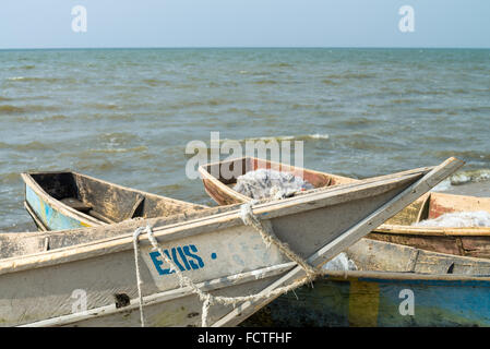 Boats on the beach of the Lake Edouard, Queen Elizabeth National Park, Uganda, East Africa Stock Photo