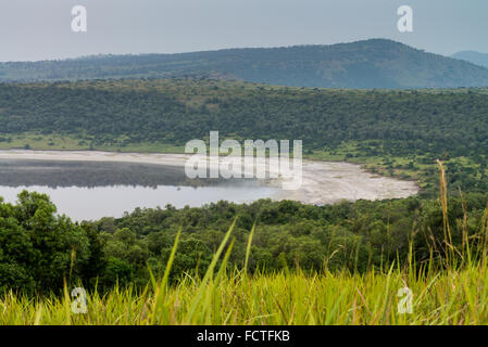 Crater lake Chema, Near of the Rubirizi, Uganda, Africa. Stock Photo