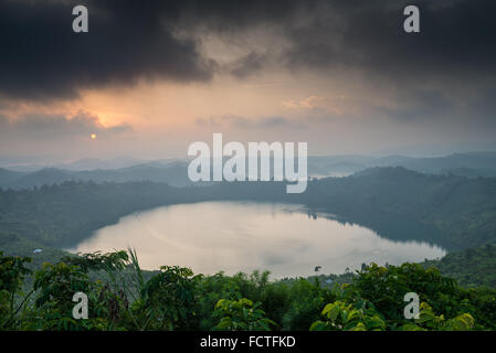 Crater lake Chema, Near of the Rubirizi, Uganda, Africa. Stock Photo