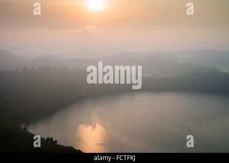 Crater lake Chema, Near of the Rubirizi, Uganda, Africa. Stock Photo