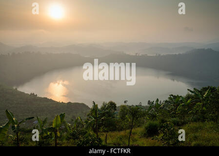 Crater lake Chema, Near of the Rubirizi, Uganda, Africa. Stock Photo