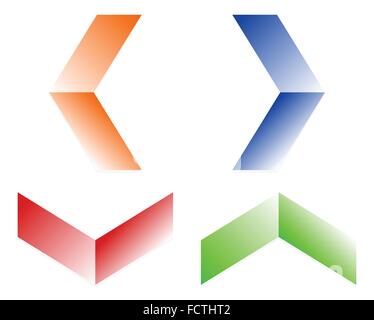 Arrowheads left, right, down and up. Horizontal and vertical arrow symbols, icons pointing in 4 direction. Stock Vector