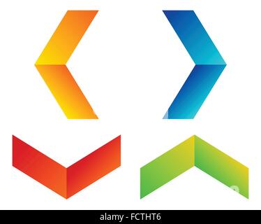 Arrowheads left, right, down and up. Horizontal and vertical arrow symbols, icons pointing in 4 direction. Stock Vector