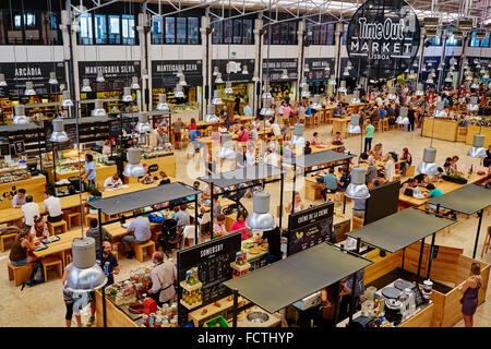 Portugal, Lisbon, food court Time Out Mercado da Ribeira Stock Photo