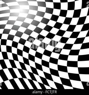 Checkered, squared pattern with distortion effect. Abstract vector art. Stock Vector