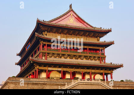 China, Shaanxi province, Xian, Drum Tower Stock Photo